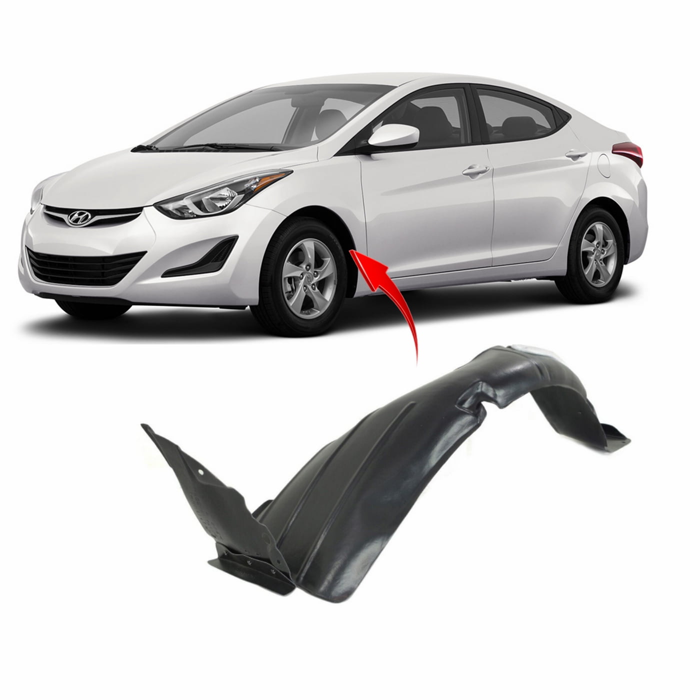 Front Left Inner Fender Liner For Hyundai Sonata 2018-2019 – Black Plastic – AM Autoparts