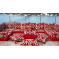 thumbnail image 3 of Arabic Floor Seating, U Shaped Sofa Bed, Diwan Sofa, Red Turkish Sofa, Floor Cushion Seating, Modular Sofa Set, Sleeper Couch, 3 of 5