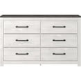 thumbnail image 2 of Ashley Furniture Gerridan 6-Drawer Farmhouse Wood Dresser in White & Gray, 2 of 11