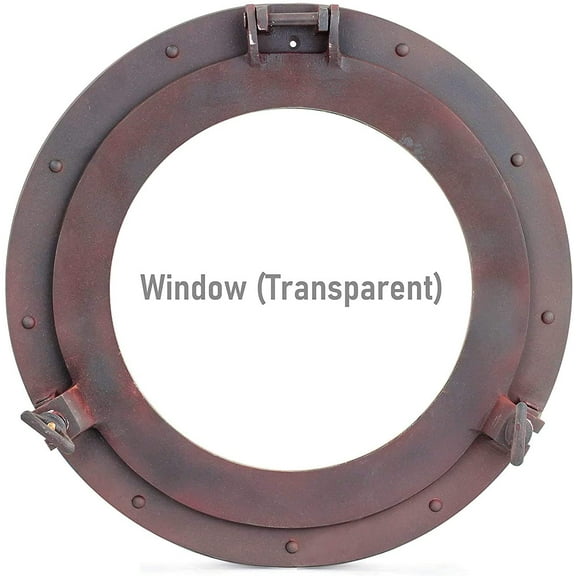 Antique Rustic Shipwrecked Style Ship's Porthole Window | Captain's Maritime Beach Home Decor | Nautical Seaman's Door Gifts Ideas | Ship's Fully Functional Openable Hinged Window (24 Inches)