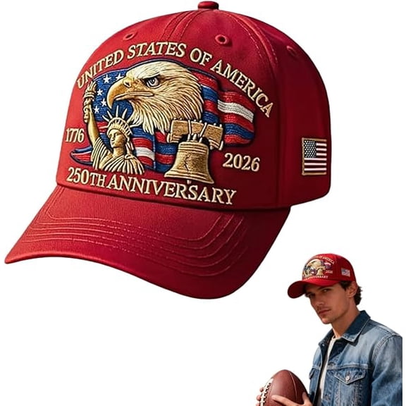 250th Anniversary USA Hat 1776-2026, Adjustable Retro Embroidered Distressed Cap for Men Women
