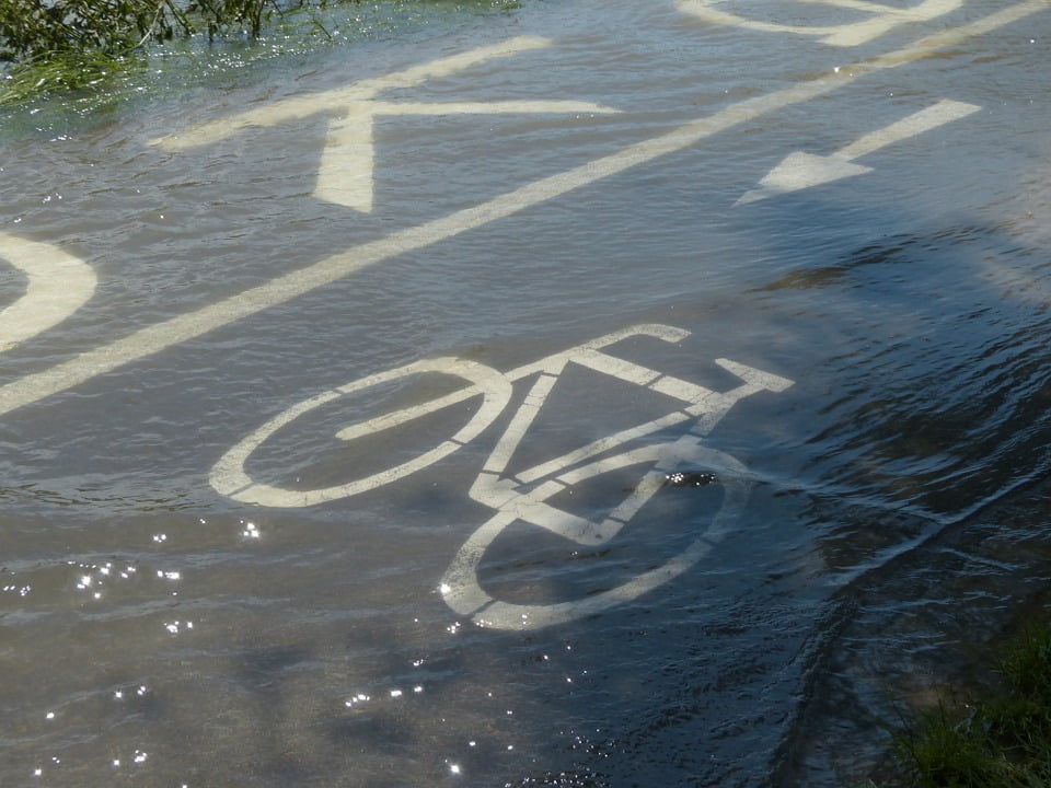 bright cycle path