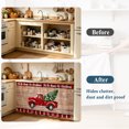 thumbnail image 4 of Red Truck Christmas Cabinet Curtain 28"Wx51"L,Dustproof Storage Cabinet Curtain with Self Adhesive Tape,Red Black Plaid Xmas Tree Vintage Tall Pantry Cover Drape for Kitchen,Utility Closet, 4 of 9