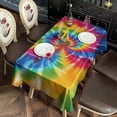 thumbnail image 2 of Colorful Rainbow Tie Dye Spiral Pattern Rectangle Tablecloth 60"x102",Waterproof Polyester Rectangle Table Cloth, Wipeable Spillproof Polyester Tablecloth for Dining, Camping, Indoor and Outdoor, 2 of 5
