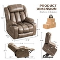 thumbnail image 3 of JULY'S SONG Overstuffed Leather Recliner Chair with Massage and Heat, Power Lift Chairs for Elderly with Cup Holders, Electric Oversized Recliners for Adults with Charge Ports, Brown, 3 of 11