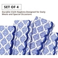 thumbnail image 6 of PurpleEssences Printed Scallop Cloth Napkins Set of 4 18x18 inches- Floral Paisley/Blue Edges, 6 of 6