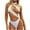 White, variant on WREESH Womens One Piece Swimsuits Fashion Casual Solid Color Backless Hollow Out Binding Bikinis Sets Sleeveless Bathing Suits Black