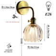 thumbnail image 2 of FSLiving Customizable Clear Grass Wall Sconces with Plug-in Cord Bedside Reading Light E26 Golden Base with Rotation Switch Industrial Wall lamp Fixture for Hallway Kitchen Island Bathroom Lighting, 2 of 7