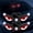 2PCS Red Red White, variant on Solar Powered Devils Eyes LED Car Light, Devil Eyes Lights Dynamic Windshield Ambient Lamp with Vibration & Light Sensor, USB-C Rechargeable, 5 Modes, Suction Mount