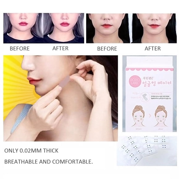 Adhesivo para lifting facial en forma de V BuyWeek maquillaje herramientas para levantar el mentón y el rostro cinta médica fina e invisible