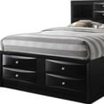 thumbnail image 2 of Black  Multi-Drawer Wood Platform  Full Bed with Pull out Tray, 2 of 4
