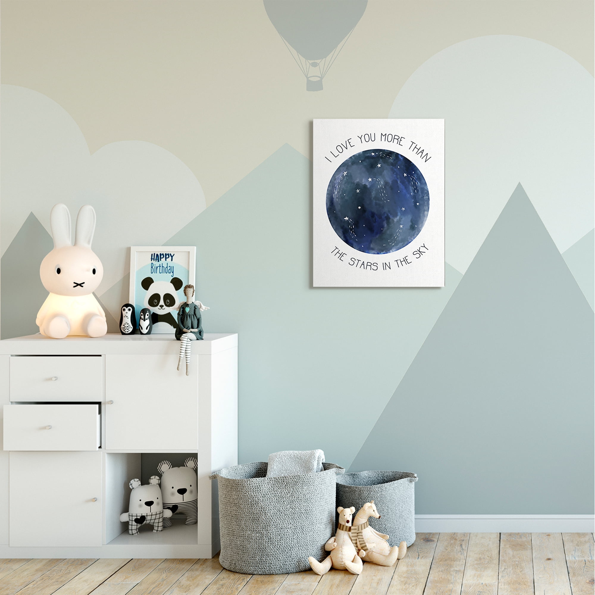Stupell Industries More than the Stars Romantic Phrase Night Sky Canvas Wall Art by Daphne Polselli
