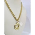 thumbnail image 4 of Real Gold 10k Chain Miami Cuban Link 2.5mm Q Initial Charm Necklace Pendant SET (Item Length:26 in Chain & Pendant;), 4 of 6