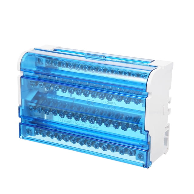 Terminal Block Junction Box 4-Level Single Phase Junction Case 415 Terminal Distribution Box Din Rail Terminal Case with Transparent Cover Distribution Protection Box