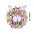 thumbnail image 3 of Easter Fabric Bunny Wreath with Burlap Bow Door Hanging Decor for Front Door Spring Home Decoration Easter Party Supplies Rabbit Themed Wreath, 35cm, 3 of 9