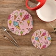 thumbnail image 2 of SKYSONIC Cute Ice Cream Love Pot Holders Trivets, 2 Pcs Heat Resistant Trivets,Summer Yummy Cotton Thread Weave Mats for Hot Pads Pans Pot Bowl Teapot for Kitchen Decor, 2 of 6