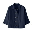 thumbnail image 2 of TaTaai Women's Mid Length Cardigan, Solid Color Short Sleeve Top with Double Buttons, Spring Summer Layering Shirt Gift, 2 of 7