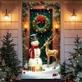 thumbnail image 1 of Fridja Liquidation Jour de Noël d'Hiver Fond Photo Décoration de Fête Rideau de Porte Drapeau Suspendu, 1 of 5