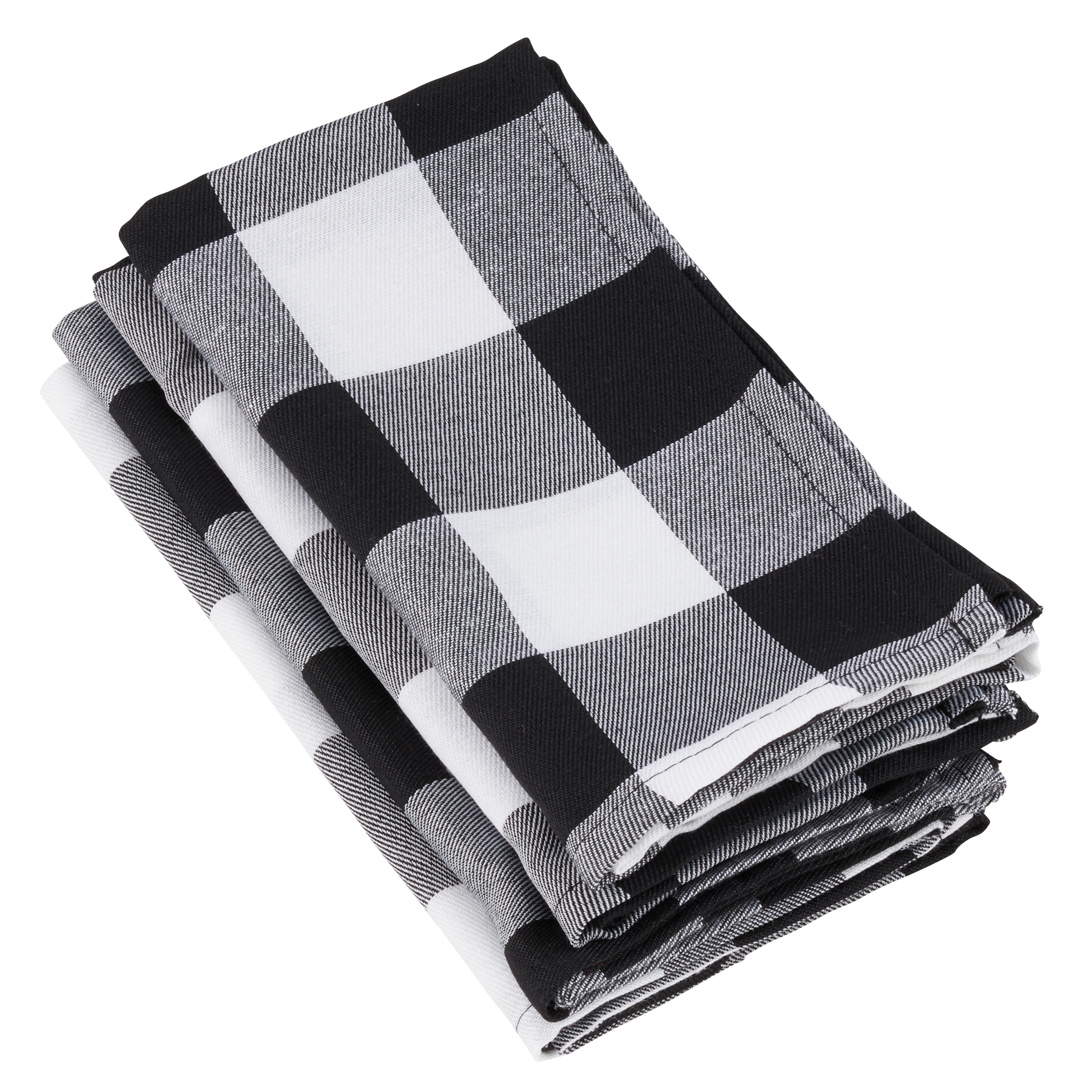 Saro Lifestyle Buffalo Plaid Check Pattern Design Cotton Napkins (Set