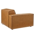thumbnail image 4 of Maklaine 41.5" Left Arm Faux Leather Sectional Sofa Chair in Tan, 4 of 9