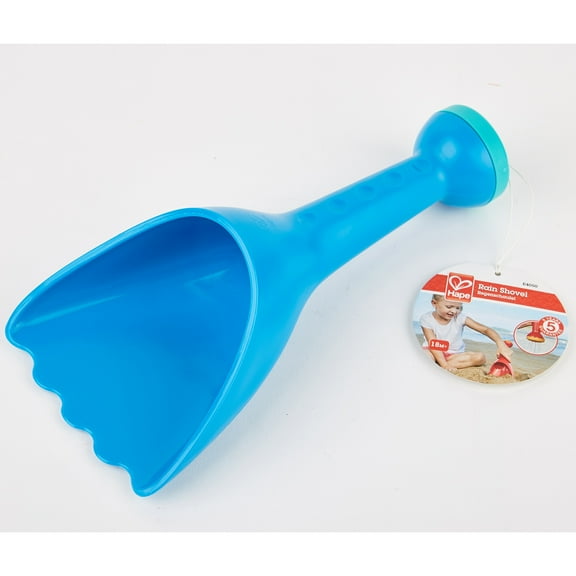 Hape: Rain Shovel - Blue - Beach & Sand Toy, Scoop & Pour Water & Sand Out The Spout, Unique Innovative Design, Digging Tool, Kids & Toddler Age 18mo