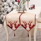 thumbnail image 5 of Camino de mesa navideño decorativo de lino con diseño de alce para 4-6 personas, 5 of 7