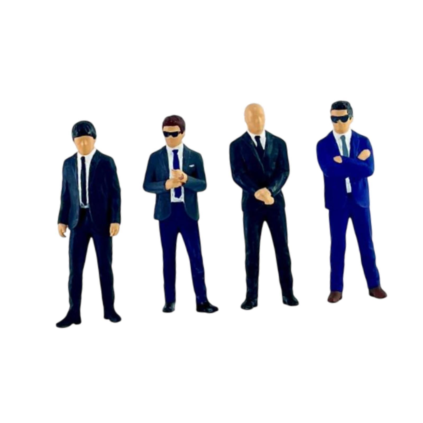 QccHieUs 4 Pieces People Figurines Mini /64 Scale Collectibles Desktop Ornament Landscape