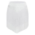 thumbnail image 3 of iiniim Women Latin Jazz Modern Dance Rhinestone Tassel Skirts Figure Skating Costumes White XL, 3 of 6