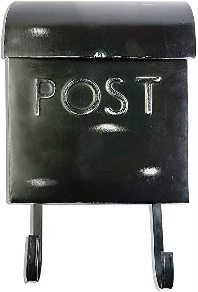 NACH Rustic Black Mailbox with Newspaper Holder, Wall Mount Mailboxes