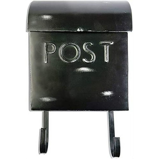 NACH Rustic Black Mailbox with Newspaper Holder, Wall Mount Mailboxes for Outside, Euro Aged
