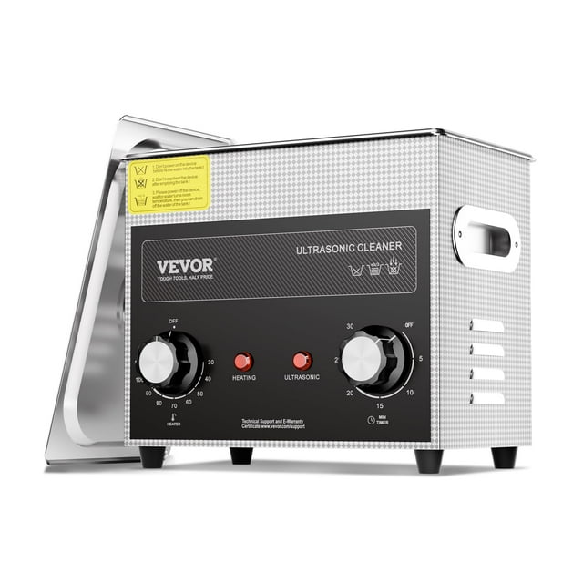 Limpiador sónico VEVOR de 3 litros con calentador, temporizador y cesta, 120 W, 40 kHz