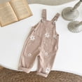 thumbnail image 6 of mgoYE Baby Girl Overalls Romper with White Floral Embroidery, Suspender Jumpsuit Pants Clothing Outfit for Toddlers, 6 of 7