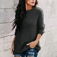 thumbnail image 2 of Moda Mujer O-cuello Camiseta de manga larga Verano Sólido Blusa suelta Tops Fridja  ghj987+4993, 2 of 5