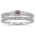 thumbnail image 2 of 1.5 Carat Morganite & Diamond Three Stone Bridal Set on 10k White Gold, 2 of 3