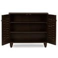 thumbnail image 5 of Bowery Hill Contemporary Solid Wood 2 Door 9 Pairs Shoe Cabinet in Dark Brown, 5 of 6