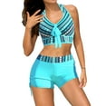 thumbnail image 4 of PENGXIANG Sexy Swimsuits With SHort 2 Piece Swimwear Color Block Bathing Suits For Women, 4 of 6
