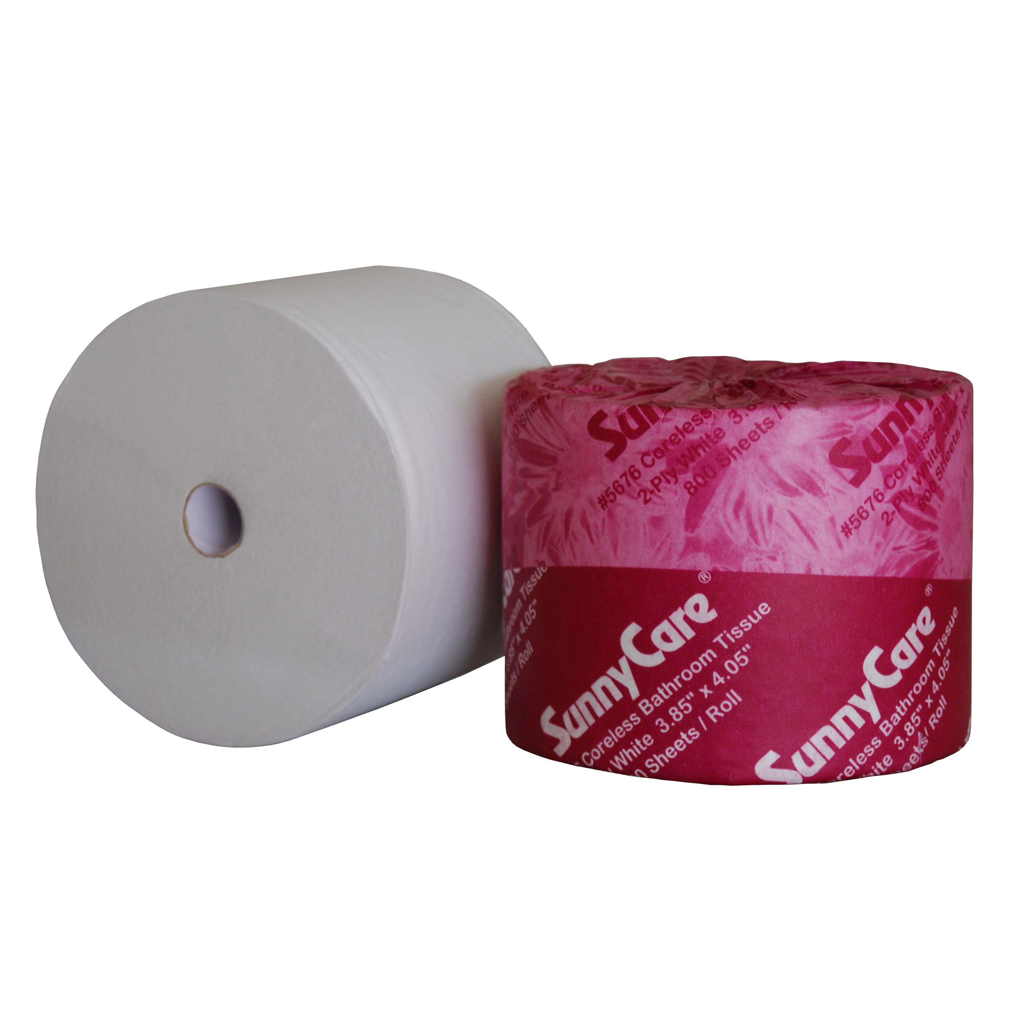 Sunnycare Two-ply White Coreless Bathroom Tissue 3.85in W x 4.05in L ; 36 Rolls/case