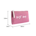 thumbnail image 4 of Bolsa de maquillaje de almacenamiento de cosméticos con estampado de letras para mujer a la moda (rosa roja) Sywqhk Para Estrenar, 4 of 6