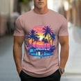 thumbnail image 3 of VBTAPA Mens Short Sleeve Crewneck T-shirts Hawaiian Palm Tree Graphic Tees Casual Aloha Tee Shirts Tropical Summer Vacation Tops Rose Gold XXL, 3 of 6