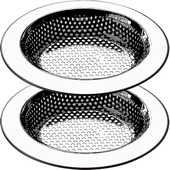 Fzchyzoar 2 Pack - Kitchen Sink Drain Strainer Basket Replacement for Standard 3-1/2 Inch, Anti-Clogging Garbage Disposal Drainer Silver 3