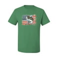 thumbnail image 2 of Wild Bobby, American Flag Jumping Largemouth Bass Fish, Fishing, Men's Graphic Tees, Kelly, 2XL, 2 of 3