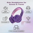 thumbnail image 4 of Pedoxline Kids Headphones with Microphone, Foldable 85/94dB Safe Volume Stereo Adjustable over Ear Headphones for Kids, Girls, Boys, Comfort Fit for Online Classes & Trave (Purple and Pink), 4 of 6