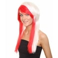 thumbnail image 2 of HPO | Adult Women's Japanese Anime Red White Two Toned Wig | Breathable Capless Cap, 2 of 8