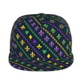 thumbnail image 2 of Haiem Mardi Gras Strings of Beads Classic Snapback Cap Flat Bill Hat Baseball Cap Adjustable Size Cotton Dad Hat, 2 of 9