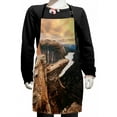 thumbnail image 1 of Mountain Kids Apron, Northern Mountains Canyon Landscape with Calm River in Norway Scenic Nature Tops, Boys Girls Apron Bib with Adjustable Ties for Cooking Baking Painting, Brown Green, by Ambesonne, 1 of 2