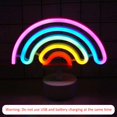 thumbnail image 4 of Rainbow Neon Sign LED Light Battery Colorful with Holder Base Rainbow Nightlight Decorative Table Light for Birthday Bar Party, 4 of 7