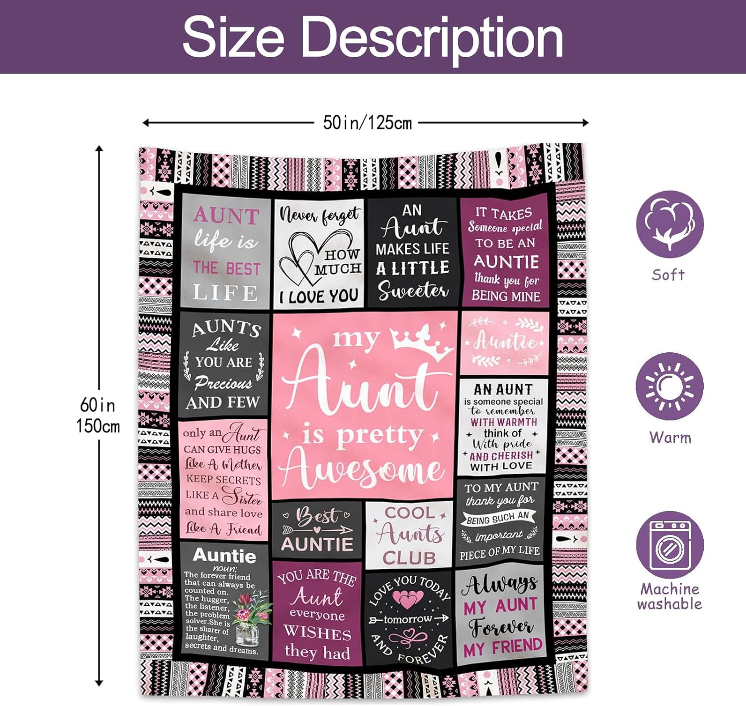 Aunt Gifts, Best Aunt Ever Gifts, Auntie Gift Ideas, Gifts for Aunt/Auntie, Aunt Birthday Gifts, Gifts for Aunts from Niece Nephew, Birthday Gifts for Aunt, Best Auntie Gifts Blanket