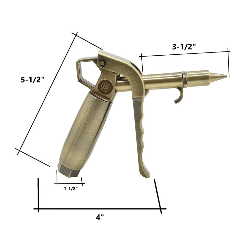 Interstate Pneumatics B600 1/4" NPT Heavy Duty High Flow Rate Blow Gun - Copper Plated