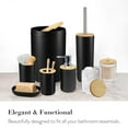 thumbnail image 5 of CERBIOR 9 PCS Bamboo Bathroom Accessories Sets with Trash Can, Soap Dispenser, Soap Dish, Toothbrush Holder, Toothbrush Cup, Toilet Brush and Qtip Holders, 5 of 15