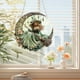 thumbnail image 3 of Decoración colgante de luna y bruja para Halloween | Atrapasueños de acrílico brillante | Decoración espeluznante para fiestas en el hogar, ventanas o puertas | Crea una escena mágica de Halloween, 3 of 5